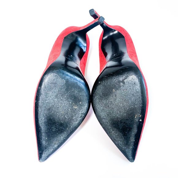 Saint Laurent Textured Suede Leather Pumps - Picture 6 of 6